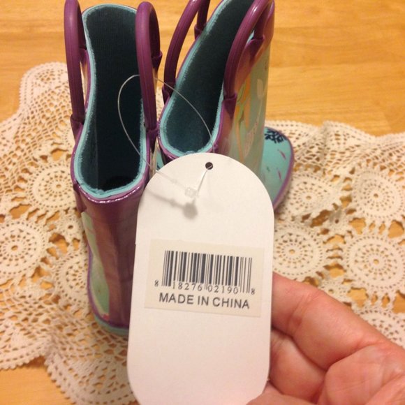 Mermaid Rain Boots by Timbee Purple Teal Size 7 NWT - Picture 6 of 10